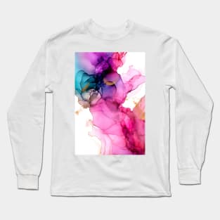 Pink Delight - Abstract Alcohol Ink Art Long Sleeve T-Shirt